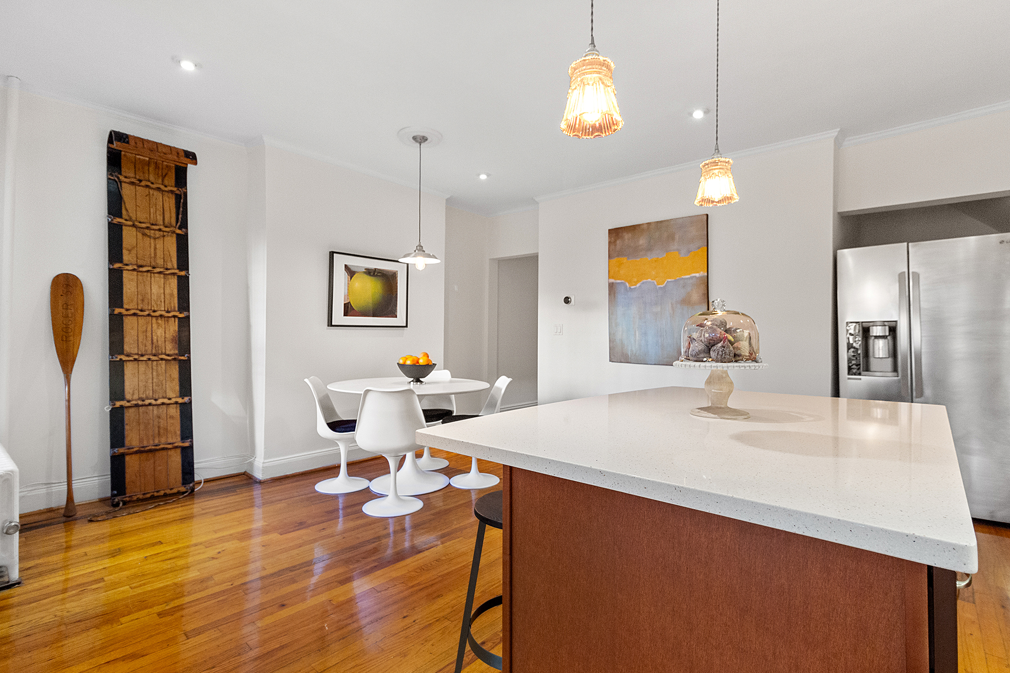 579 5th Street Brooklyn, NY 11215 - Photo 15 of 19 a living room with dining table and wooden floor