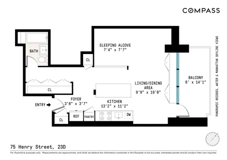 $625,000 | 75 Henry Street, Unit 23D | Brooklyn Heights