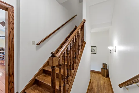 an aerial view of a house
