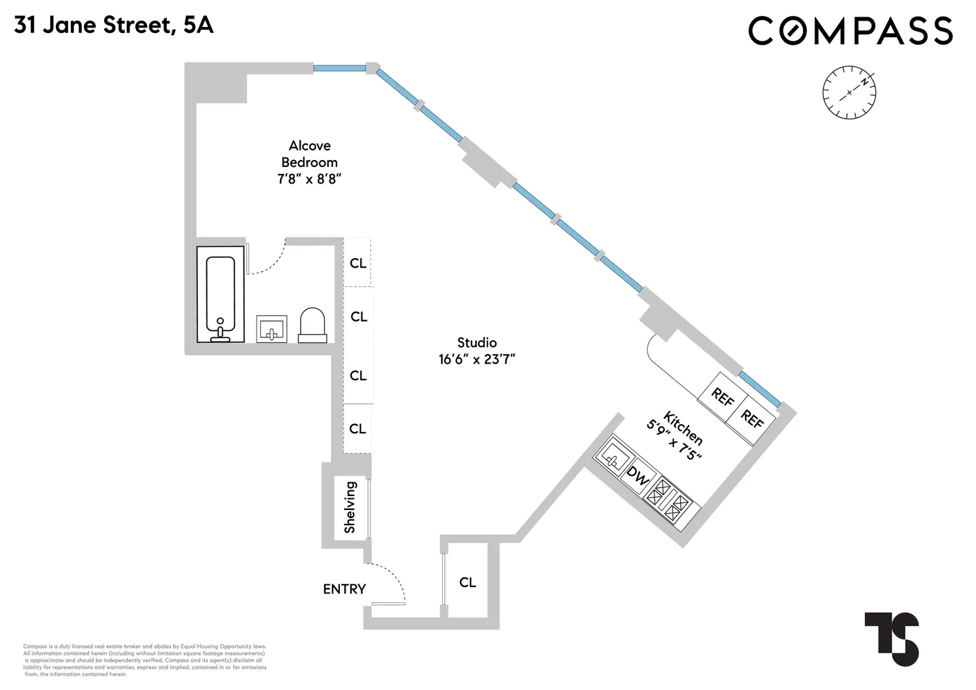 $885,000 | 31 Jane Street, Unit 5A | West Village