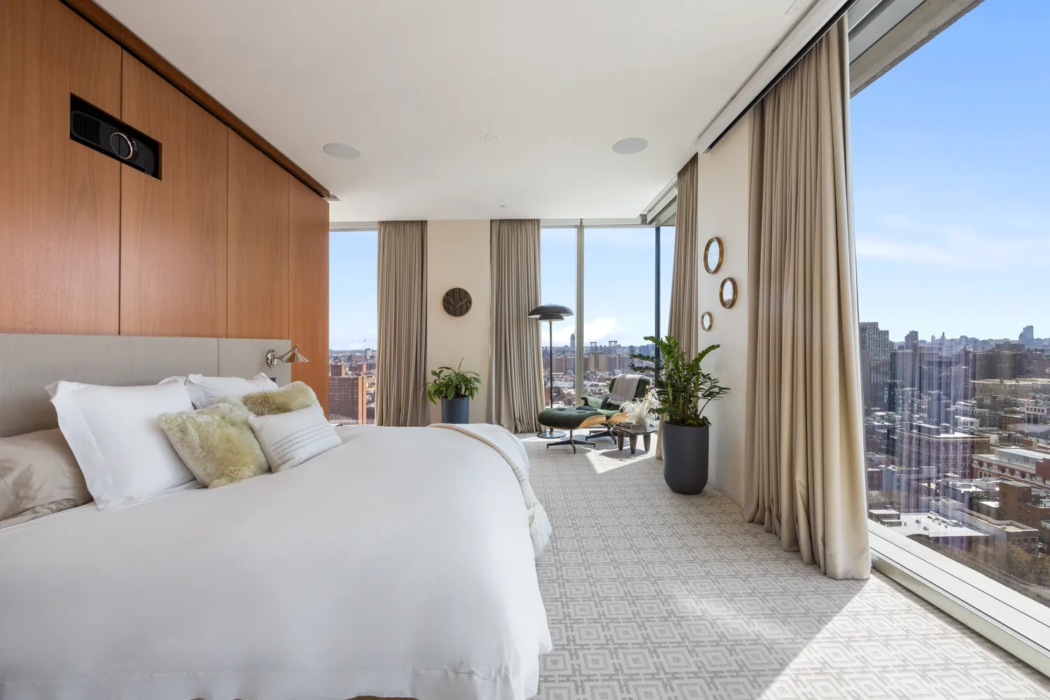 a room with a chair and gym equipment