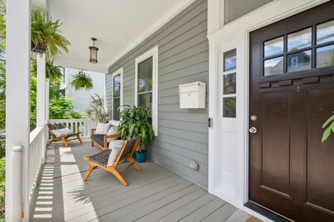 a porch with seating space and outdoor space