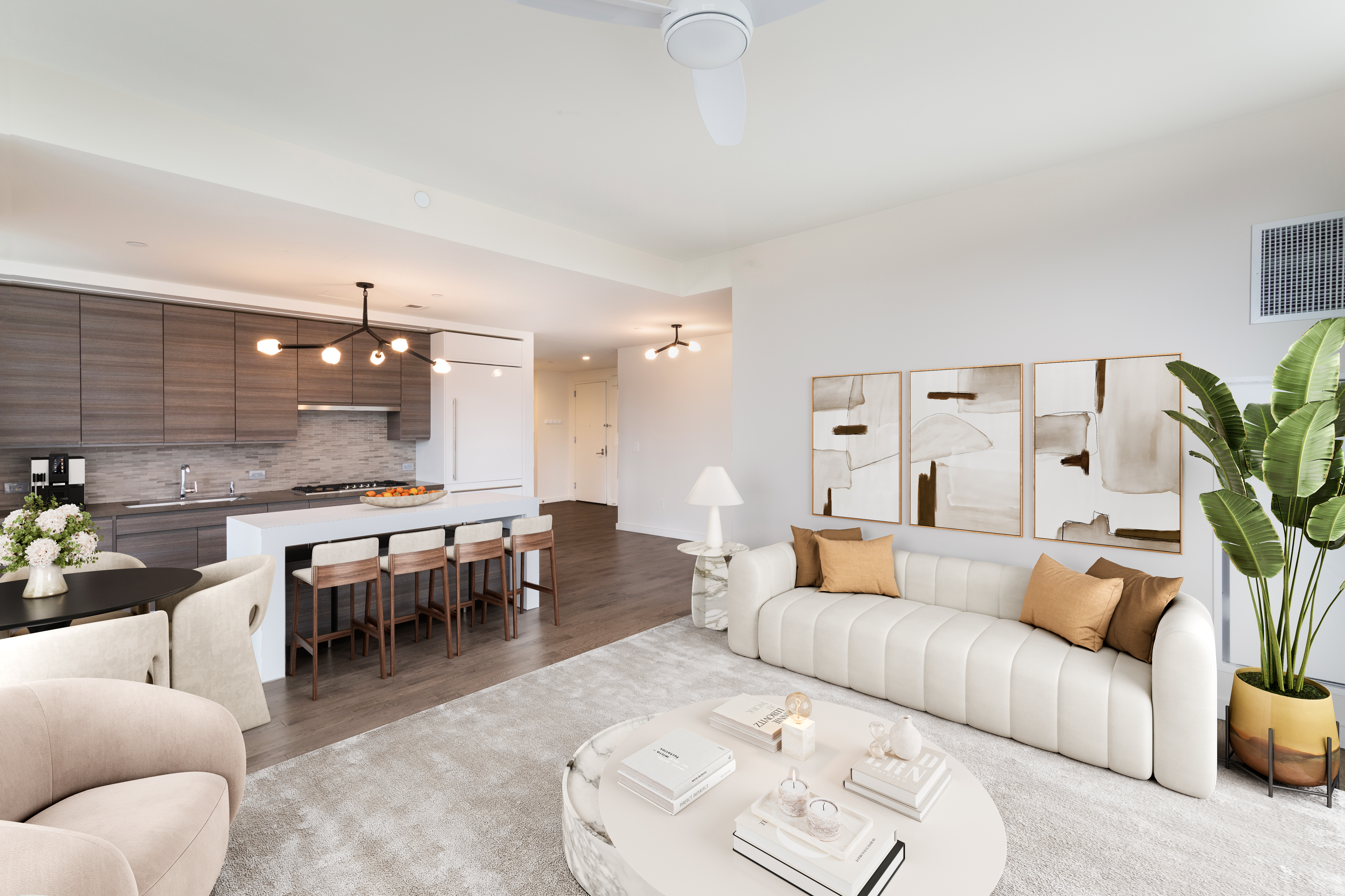 285 West 110th Street, Unit 7B Manhattan, NY 10026 - Photo 5 of 10 a living room with furniture and a dining table