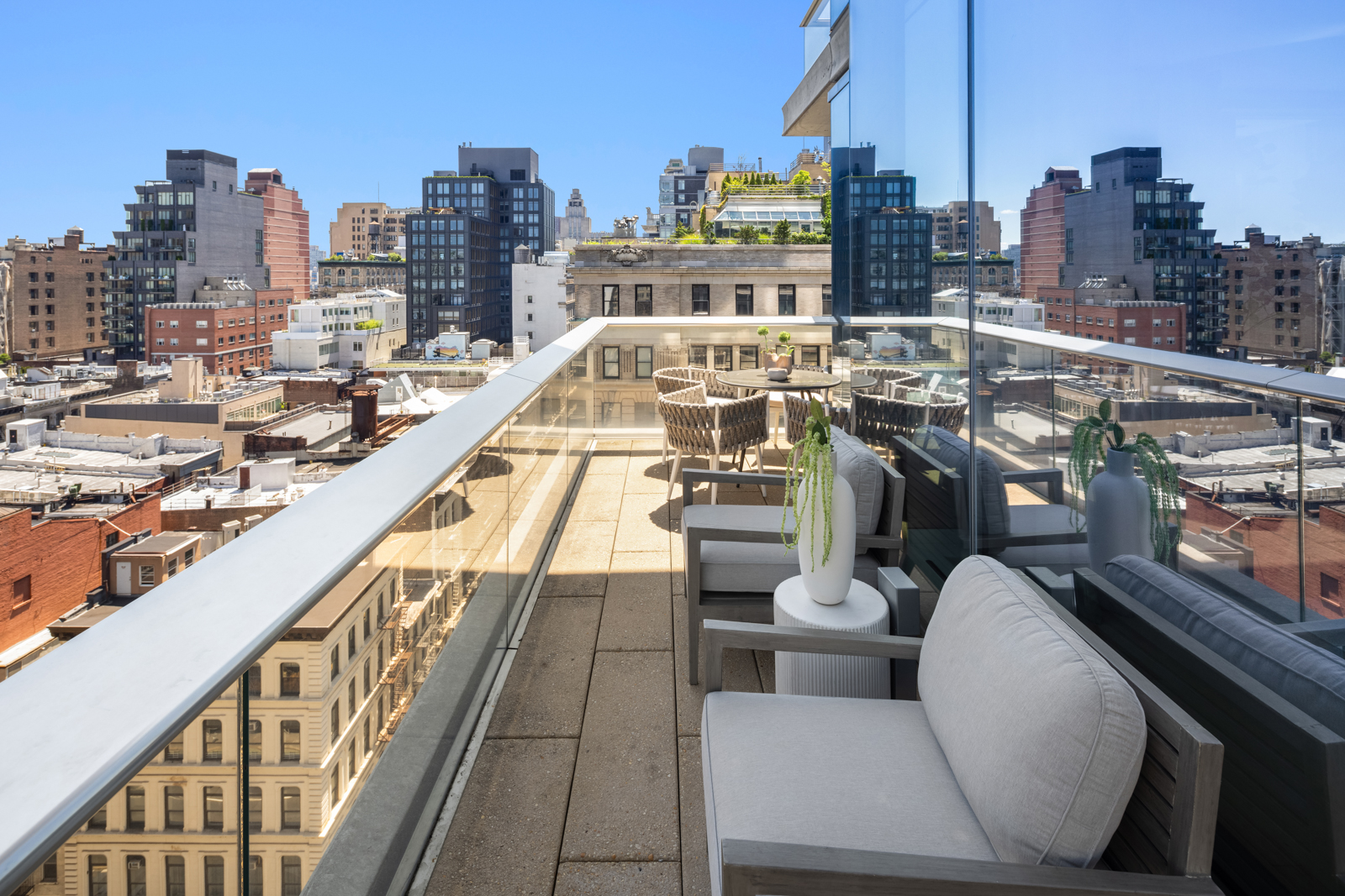 56 Leonard Street, Unit 14BEAST Manhattan, NY 10013 - Photo 7 of 35 a view of a balcony with city view