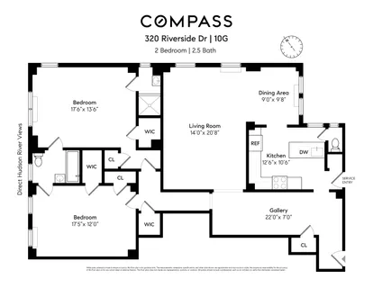 $1,595,000 | 320 Riverside Drive, Unit 10G | Upper West Side
