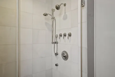 a bathroom with a shower