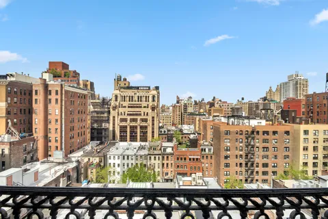 a view of a city with tall buildings