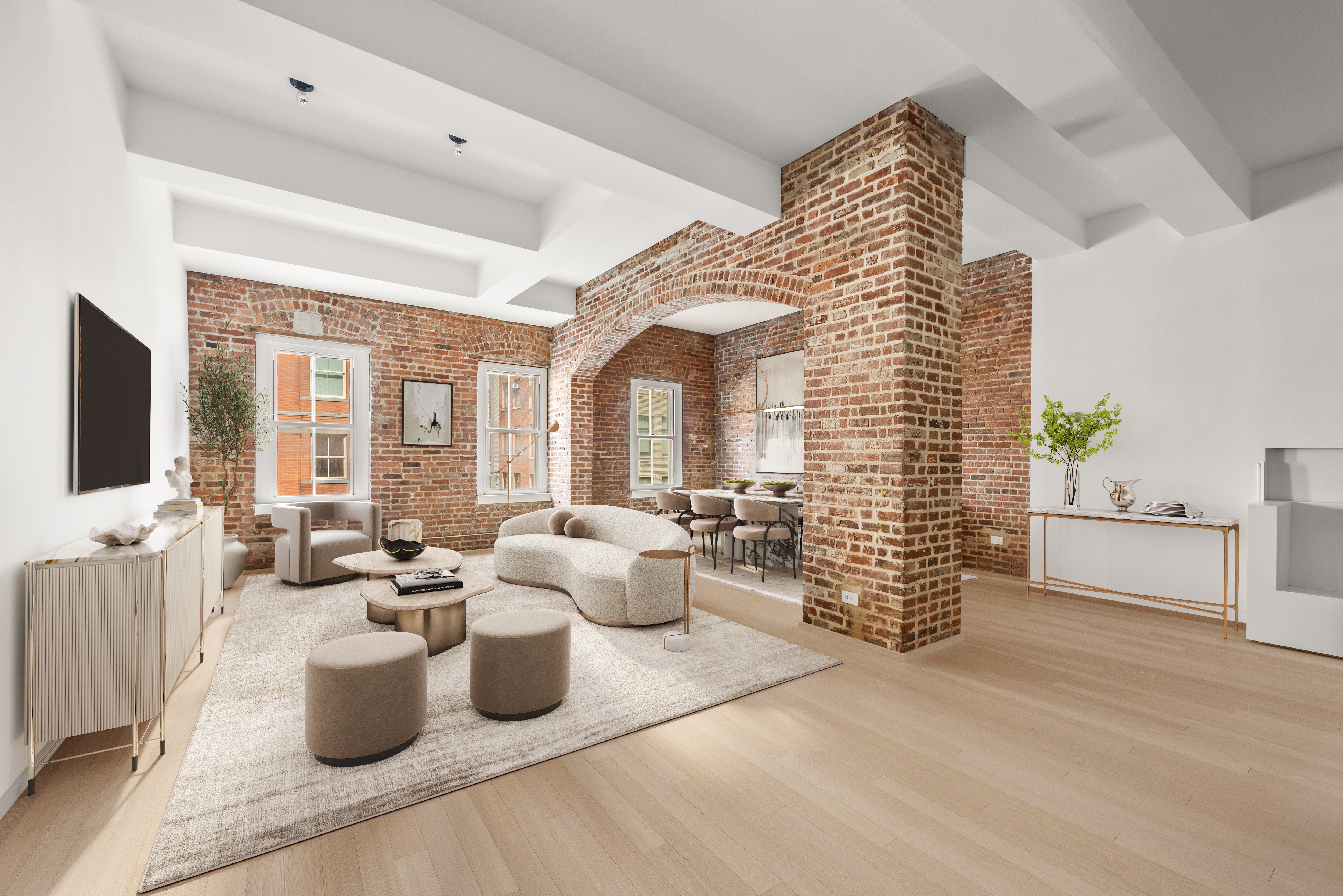 35 Vestry Street, Unit 4 Manhattan, NY 10013 - Photo 3 of 11 a large room with lots of furniture and windows