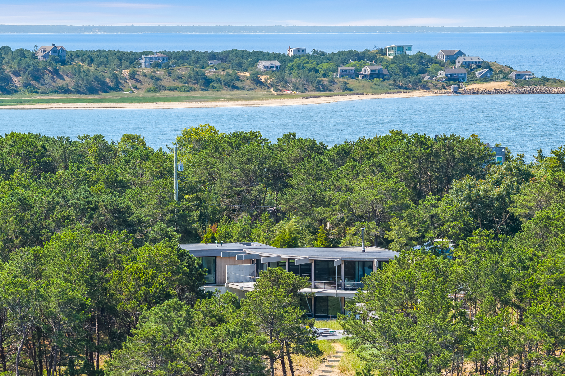 375 King Phillip Road Wellfleet, MA 02667 - Photo 26 of 27 an aerial view of a house with a lake view