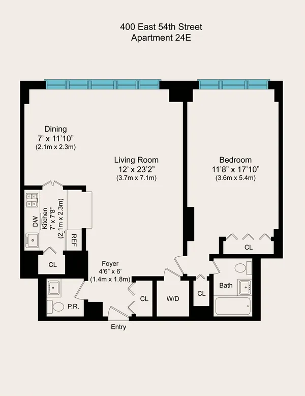 $1,075,000 | 400 East 54th Street, Unit 24E | Sutton Place