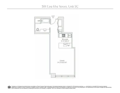 $715,000 | 301 East 61st Street, Unit 2C | Lenox Hill