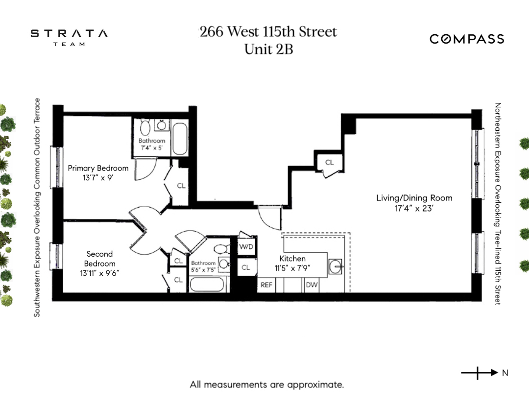 266 West 115th Street, Unit 2B Manhattan, NY 10026 - Photo 11 of 11 a black and white photo of a park