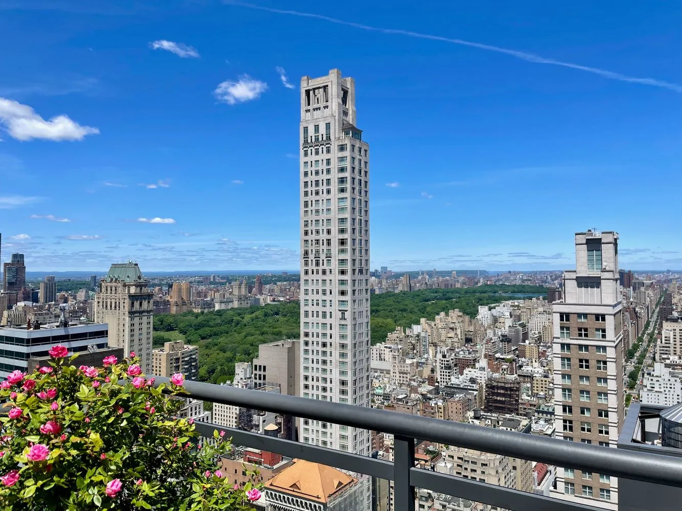 a view of a city from a balcony