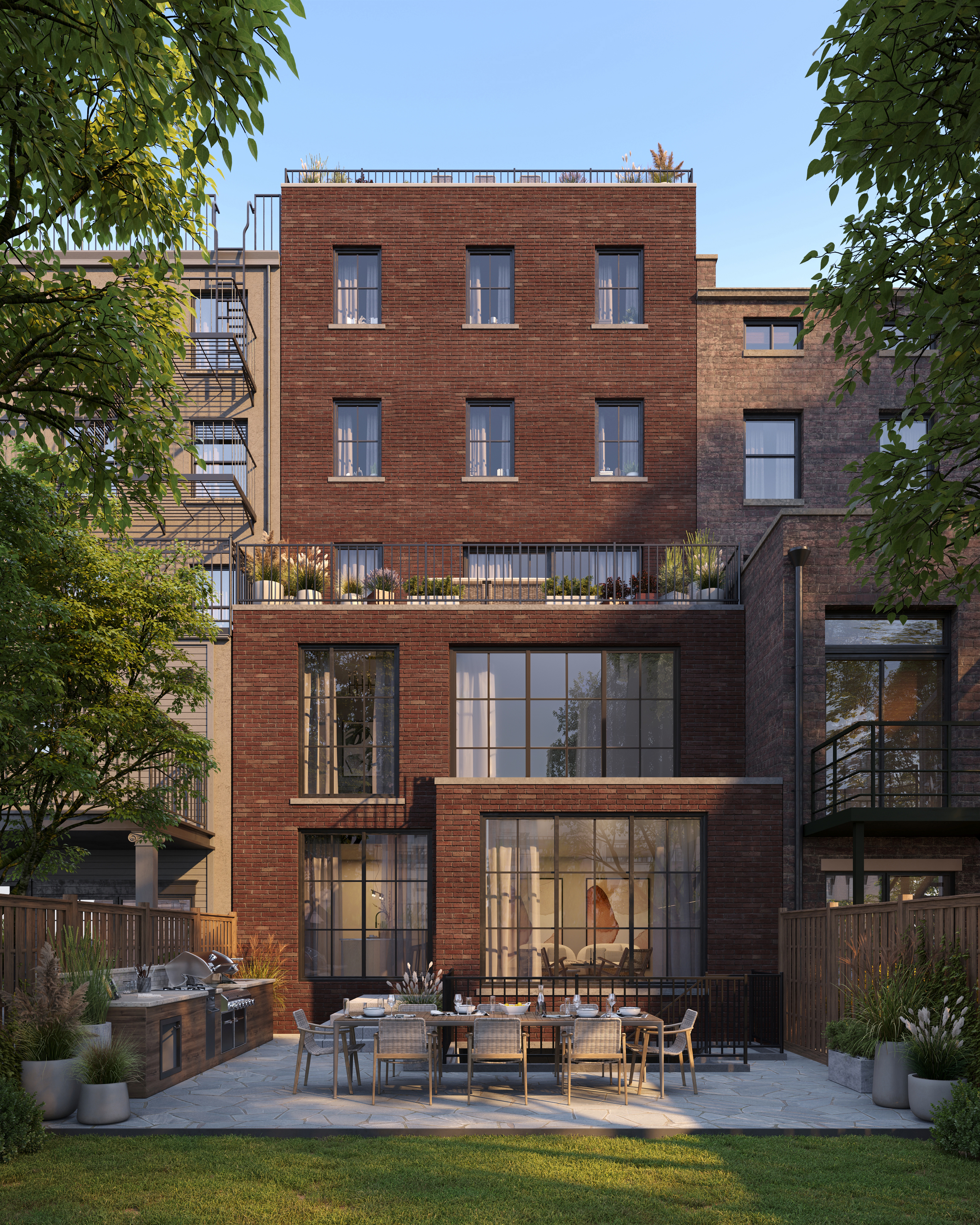 170 Clinton Street Brooklyn, NY 11201 - Photo 2 of 7 a front view of building with yard and outdoor seating