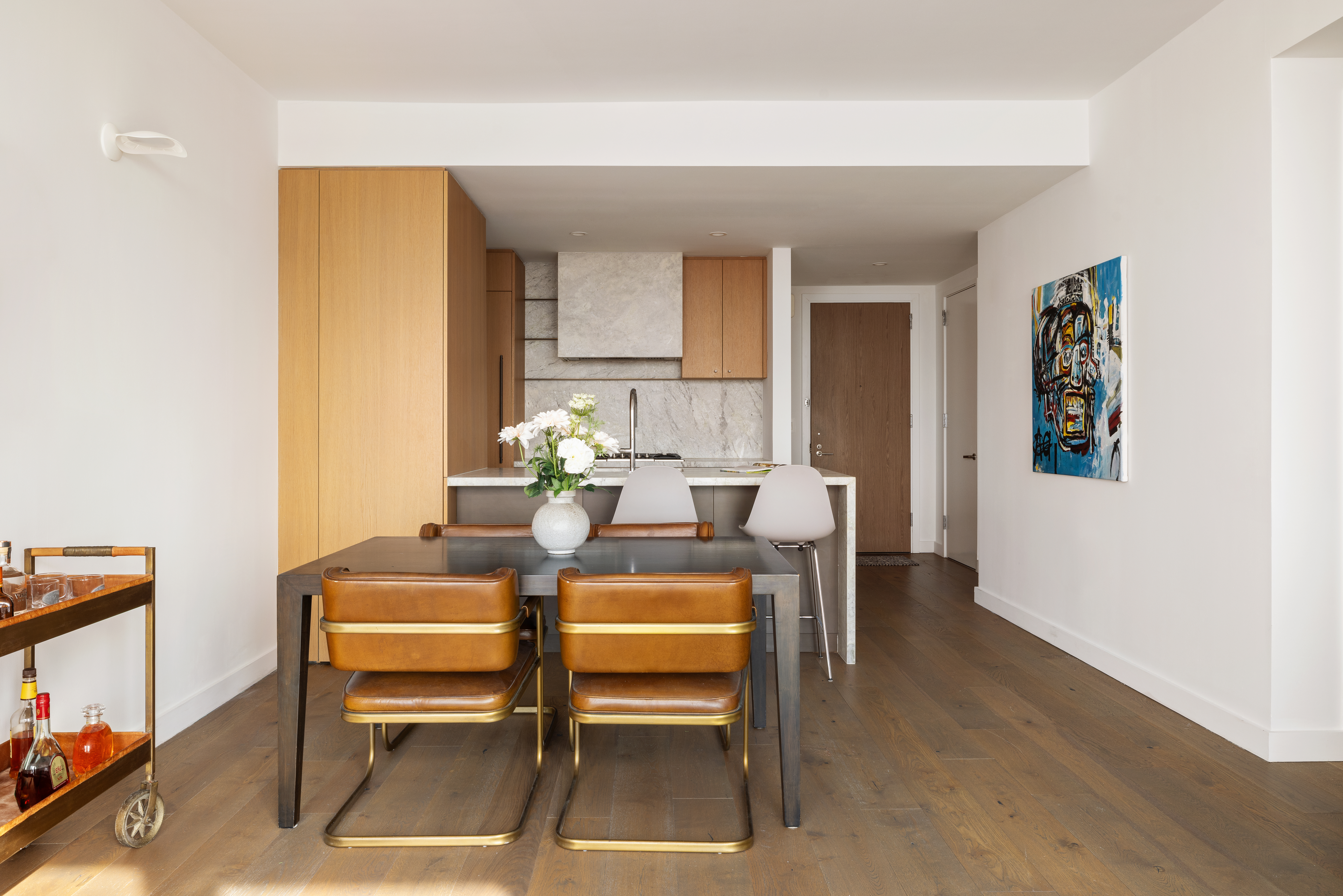 50 Bridge Park Drive, Unit 16E Brooklyn, NY 11201 - Photo 4 of 15 a dining room with furniture and wooden floor
