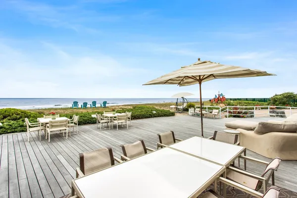 an outdoor space with patio