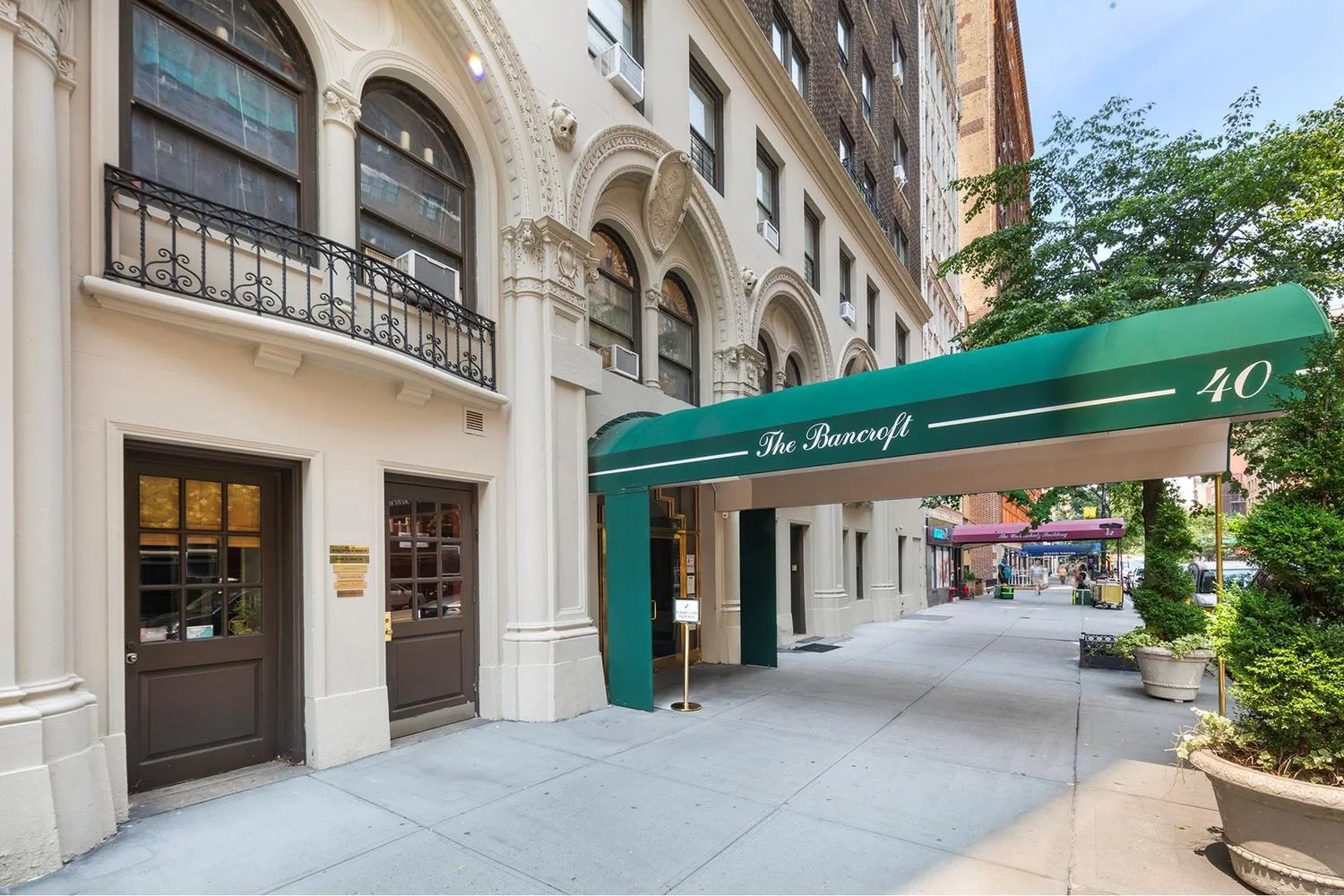 a view of a building with entryway