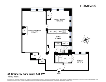 $3,250,000 | 36 Gramercy Park East, Unit 3W | Gramercy