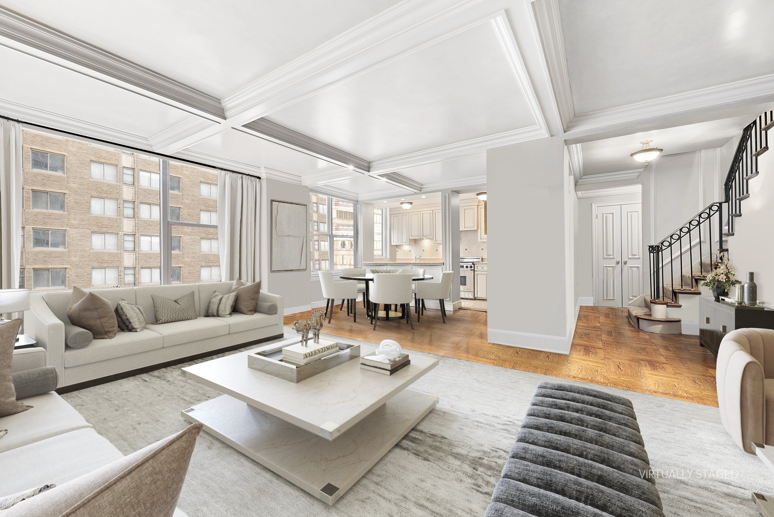 169 East 69th Street, Unit 7/8 B Manhattan, NY 10021 - Photo 8 of 30 a living room with furniture and a large window