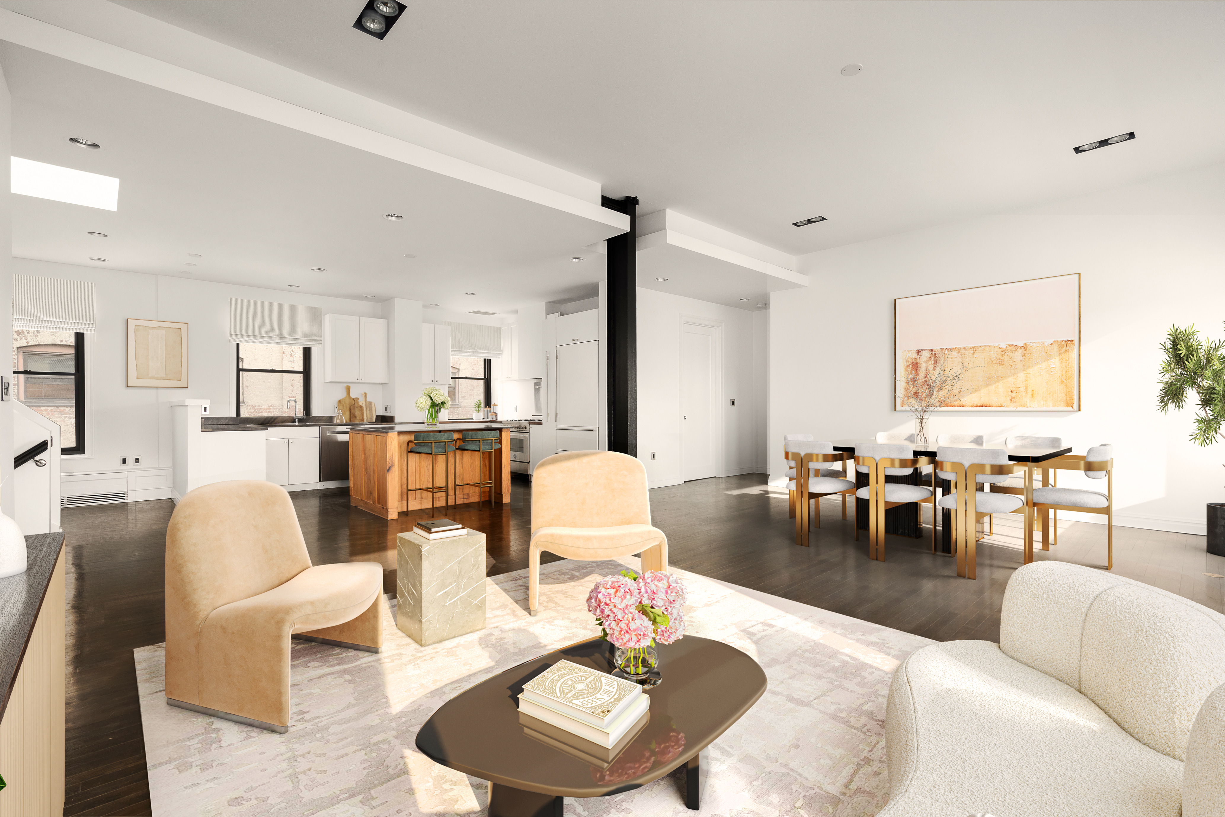 104 West 70th Street, Unit PH Manhattan, NY 10023 - Photo 3 of 17 a living room with furniture and a table