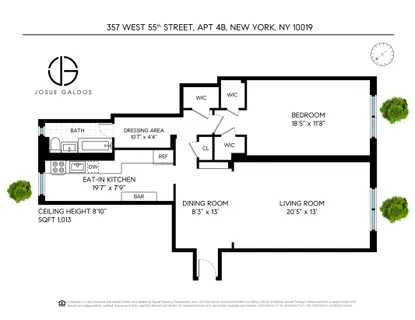 $825,000 | 357 West 55th Street, Unit 4B | Hell's Kitchen
