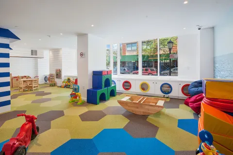 a front view of a building