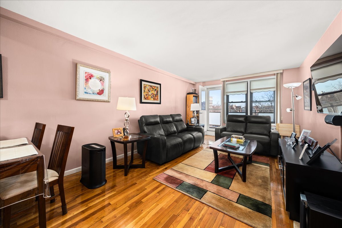 350 Ocean Parkway, Unit 3C Brooklyn, NY 11218 - Photo 3 of 10 a living room with furniture a rug and a window