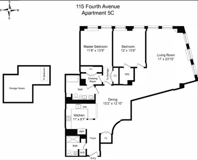 $2,750,000 | 115 4th Avenue, Unit 5C | Greenwich Village