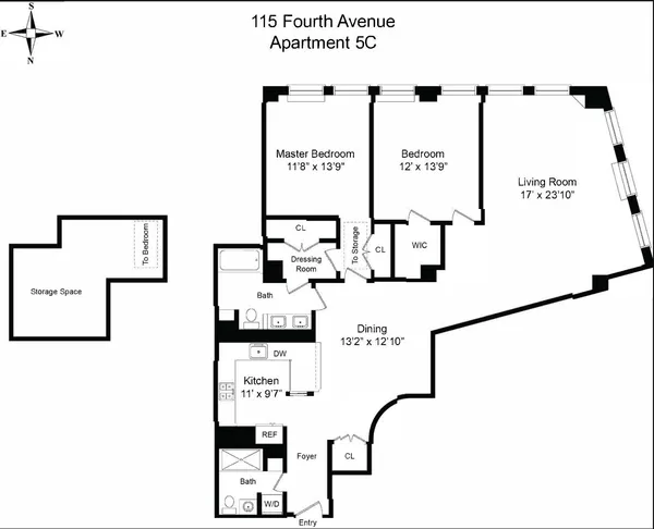 $2,750,000 | 115 4th Avenue, Unit 5C | Greenwich Village