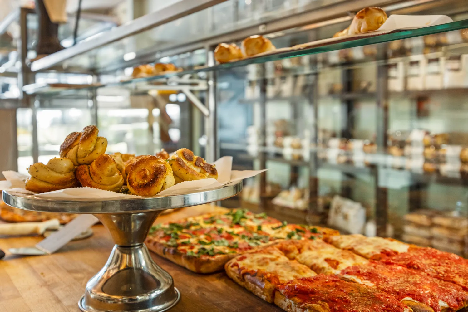 a view of a water fountain