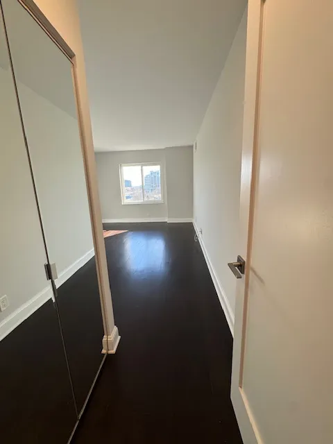 a view of an entryway with a window