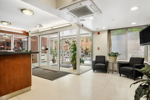 a living room with furniture