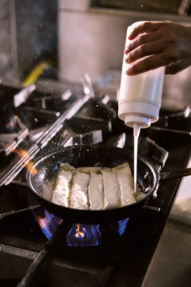 a room with a fireplace