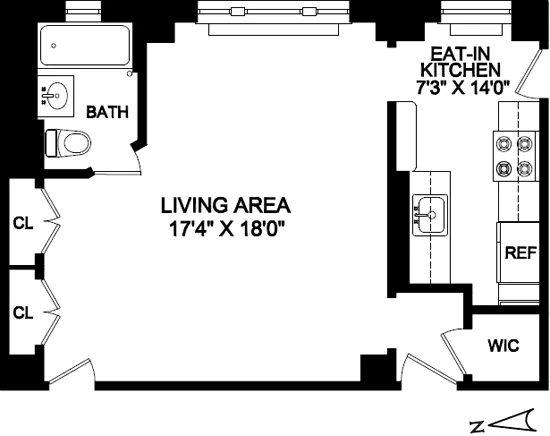$3,100 | 215 West 75th Street, Unit 6E | Upper West Side
