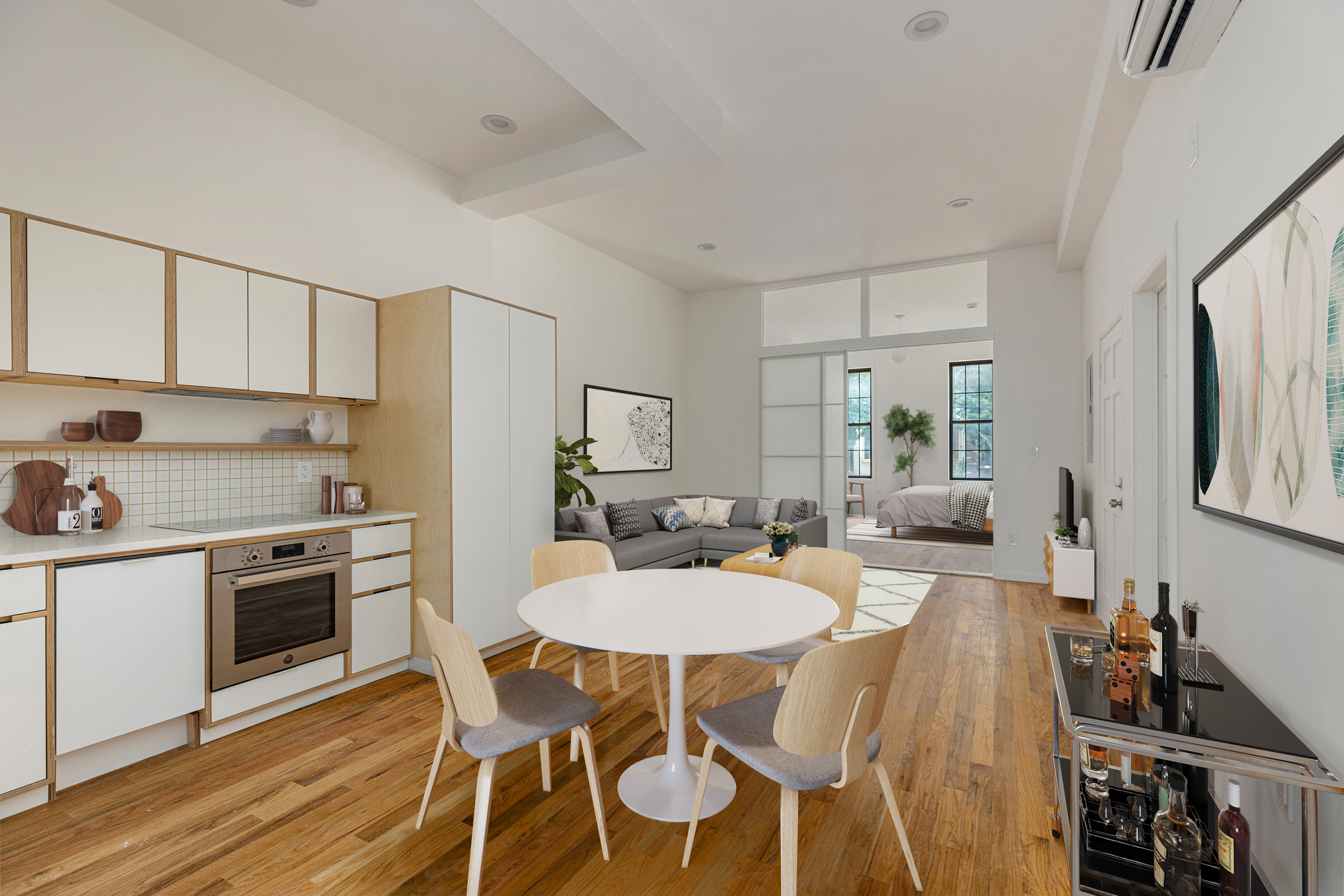 1068 Hancock Street, Unit 1 Brooklyn, NY 11221 - Photo 4 of 11 a view of a dining room with furniture and wooden floor