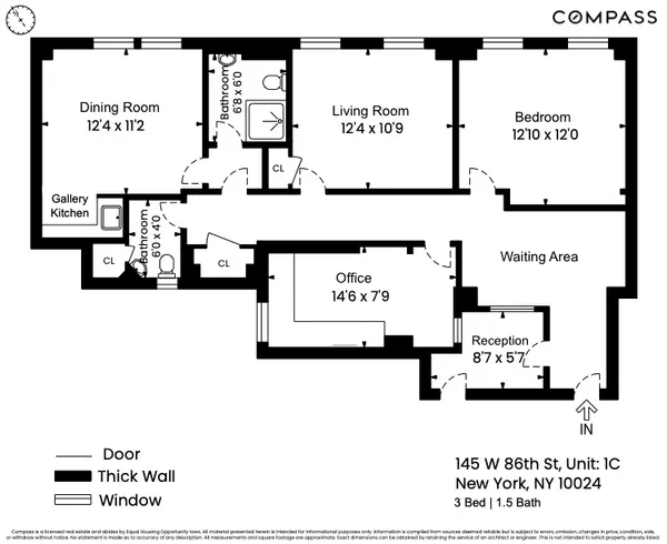 $395,000 | 145 West 86th Street, Unit 1C | Upper West Side