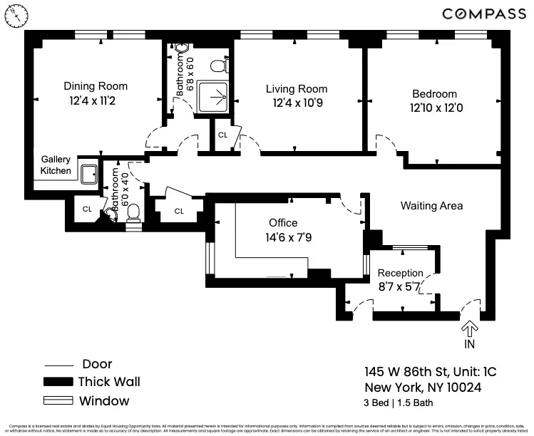 $395,000 | 145 West 86th Street, Unit 1C | Upper West Side