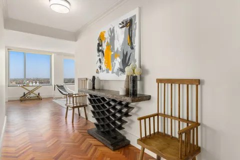 a view of entryway with wooden floor