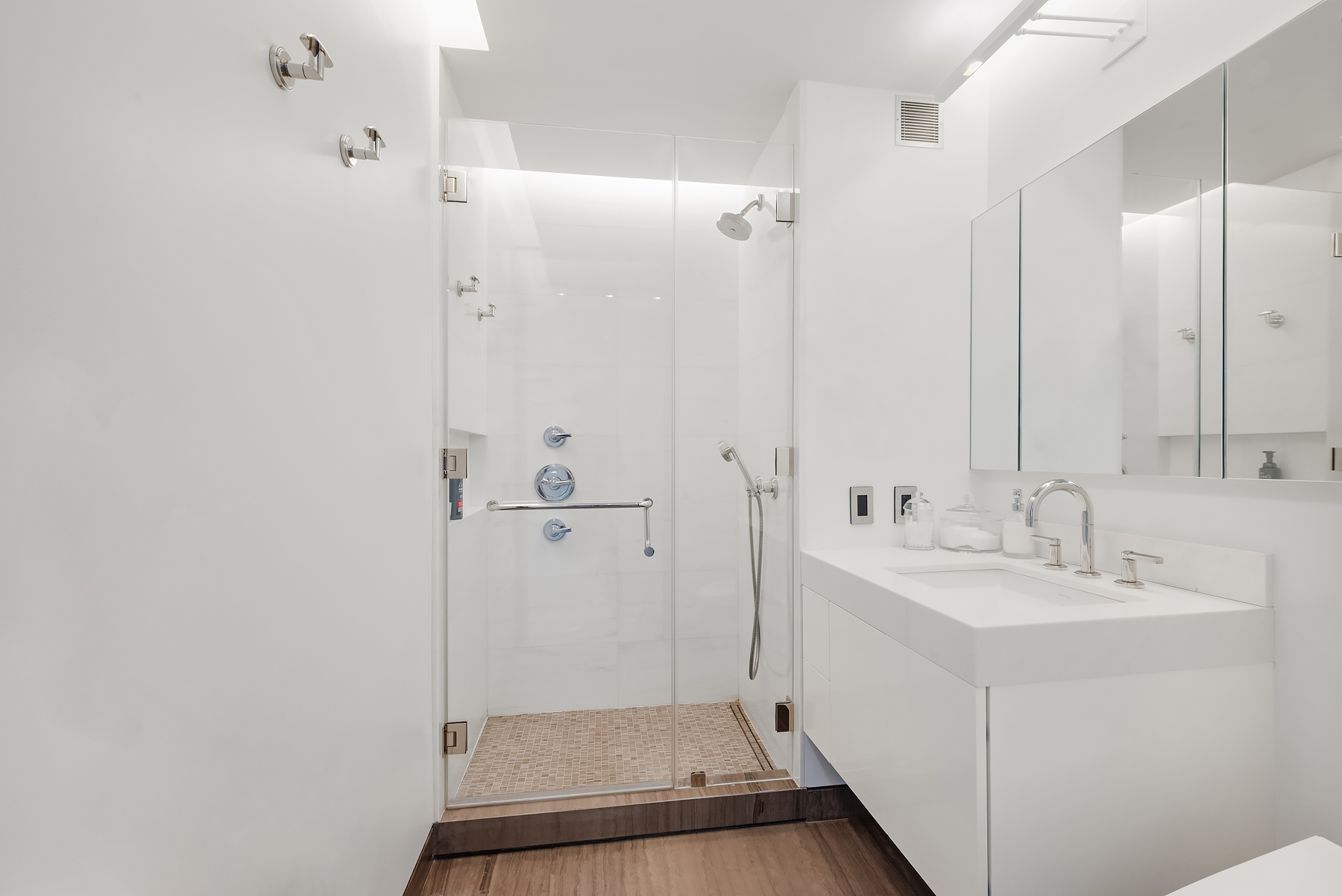 279 Central Park West, Unit 8B Manhattan, NY 10024 - Photo 8 of 15 a bathroom with a sink a toilet and shower