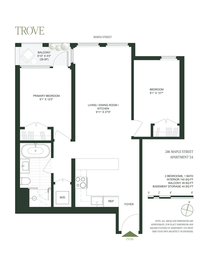 $795,000 | 246 Maple Street, Unit 3A | Prospect Lefferts Gardens