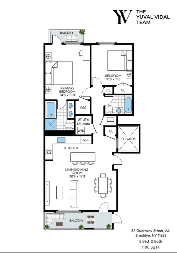 $1,645,000 | 82 Guernsey Street, Unit 2A | Greenpoint