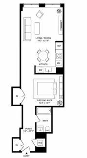 $1,365,000 | 121 East 22nd Street, Unit N507 | Gramercy