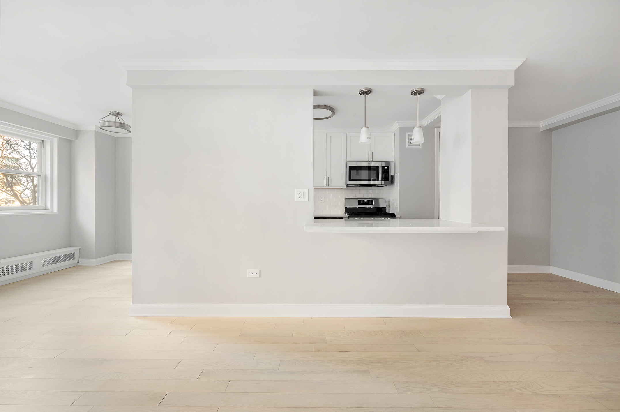 122 Ashland Place, Unit 12L Brooklyn, NY 11201 - Photo 3 of 16 a view of kitchen and microwave
