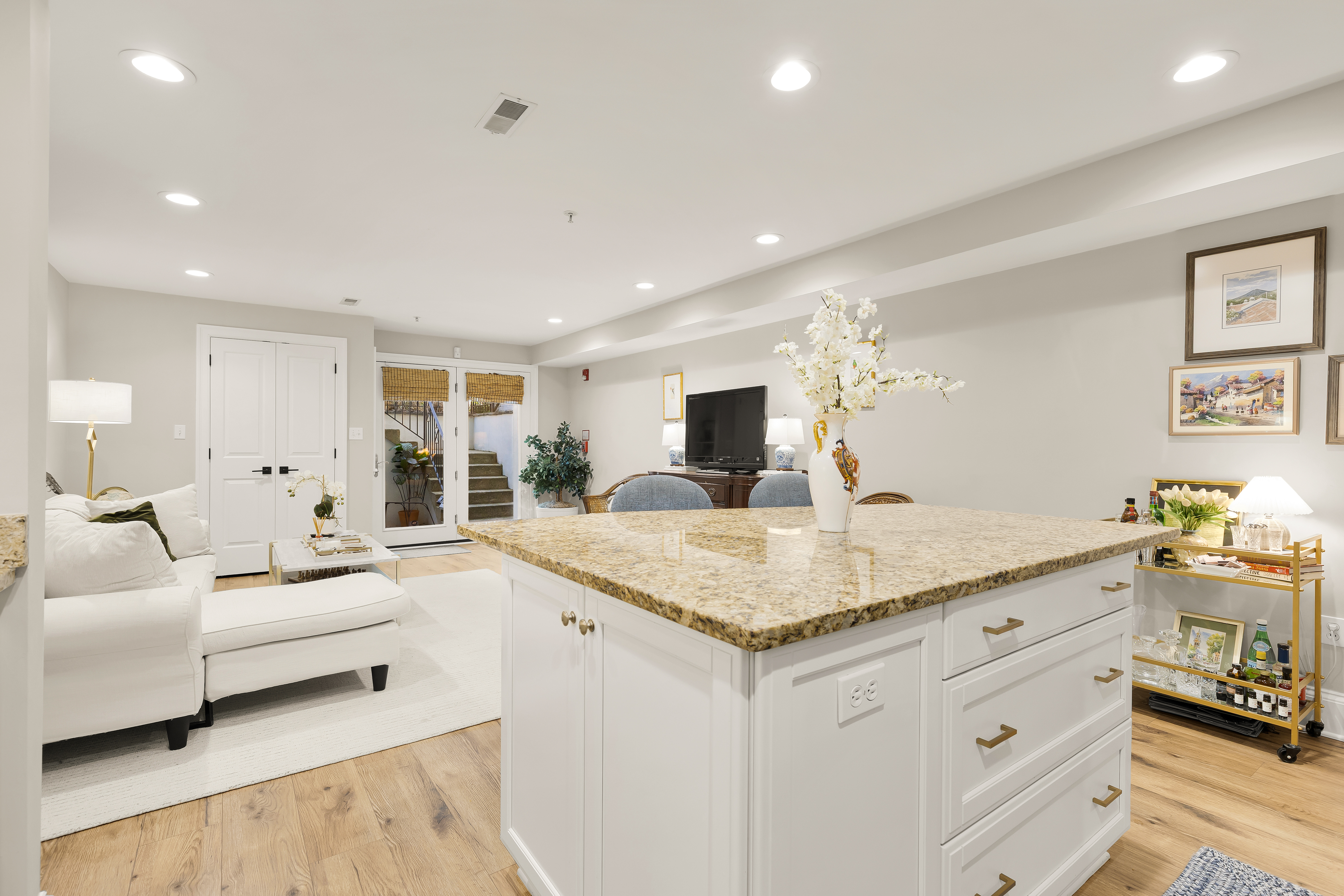 1354 Kenyon Street Northwest, Unit G Washington, DC 20010 - Photo 15 of 35 a view of living room with granite countertop furniture and fireplace