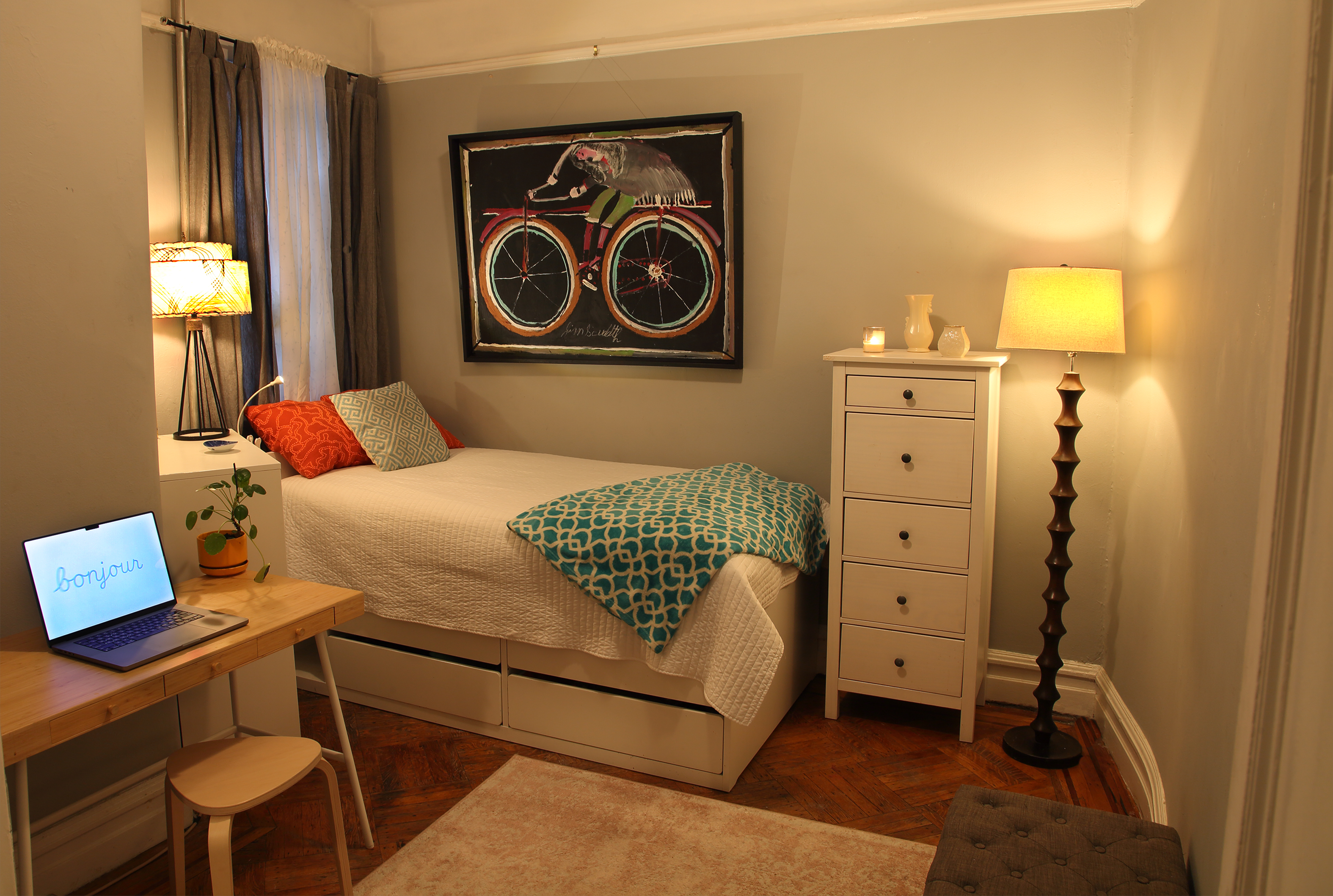 2022 Beverley Road, Unit 7 Brooklyn, NY 11226 - Photo 7 of 10 a bedroom with a bed and lamp