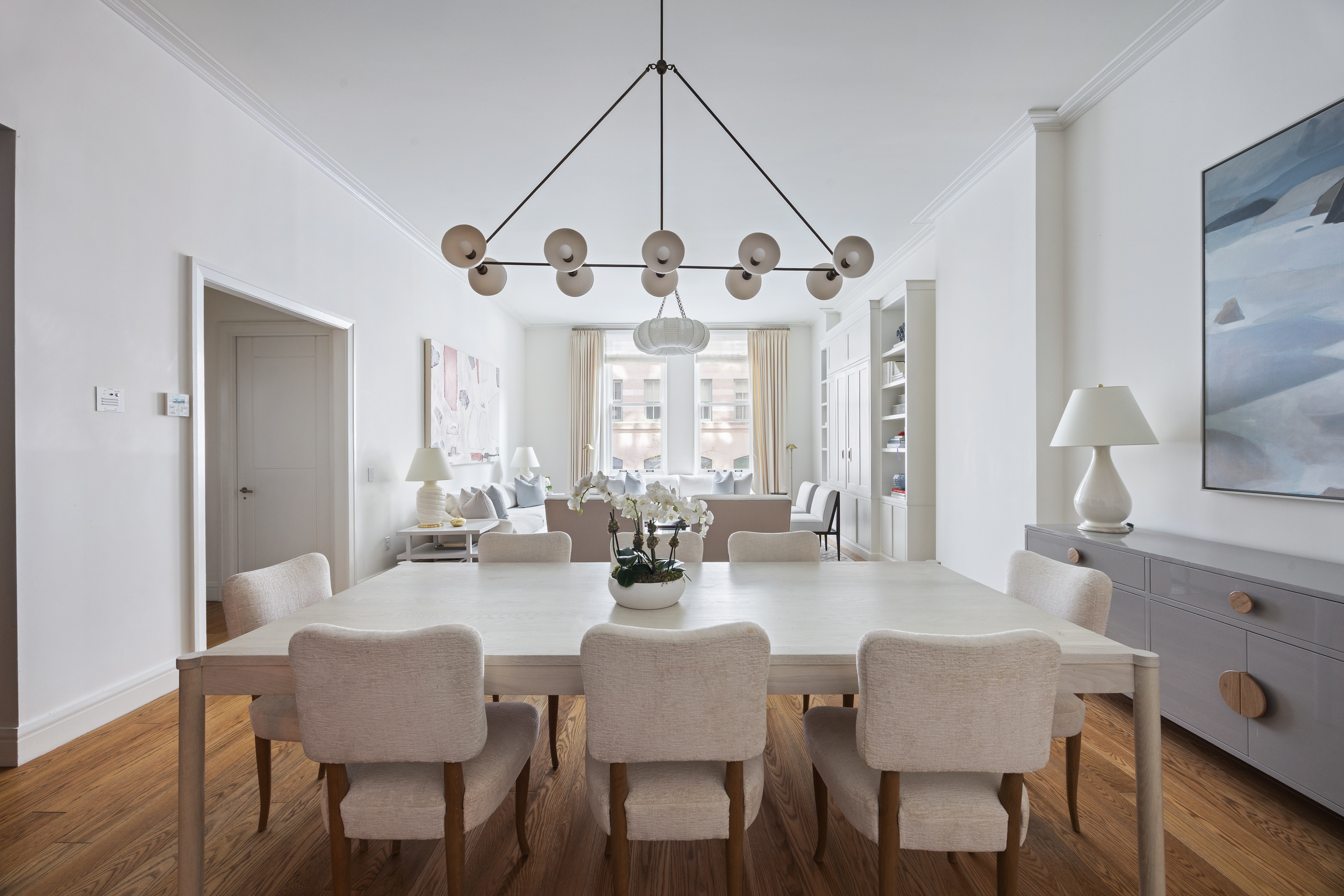 71 Laight Street, Unit 2F Manhattan, NY 10013 - Photo 3 of 20 a view of a a dining room with furniture window and wooden floor