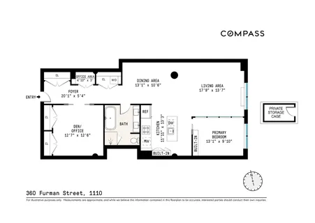 $1,495,000 | 360 Furman Street, Unit 1110 | Brooklyn Heights