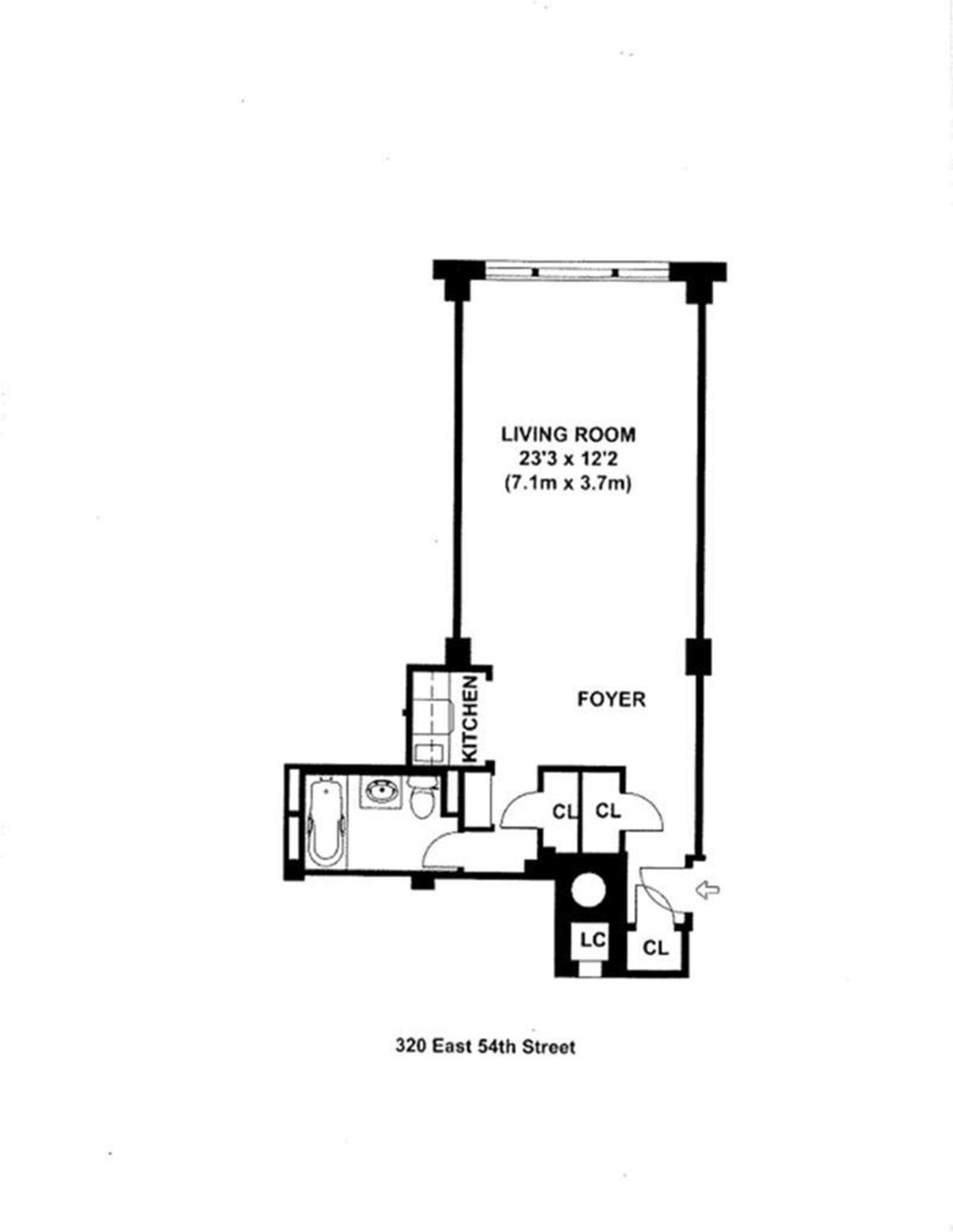 320 East 54th Street, Unit 4A Manhattan, NY 10022 - Photo 5 of 5 a view of a floor plan