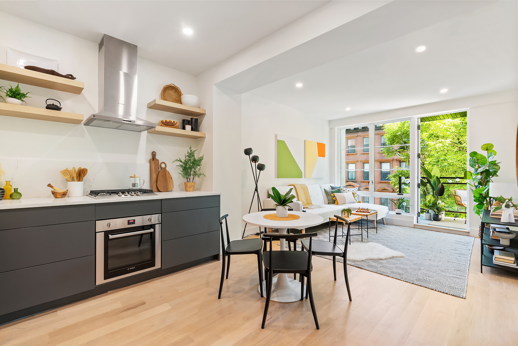 26 West 127th Street, Unit 4A Manhattan, NY 10027 - Photo 2 of 10 a view of a dining room with furniture window and outside view