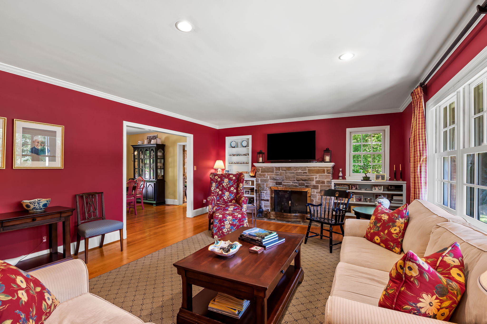 910 Army Road Towson, MD 21204 - Photo 12 of 62 a living room with fireplace furniture and a flat screen tv